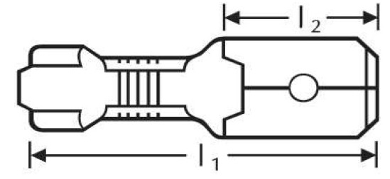 Flachsteckhülse mit Rast 8,0mm 1,0-2,5qmm 90°abgew., Unisolierte  Flachsteckverbindung, Kabelschuhe und Steckverbindungen
