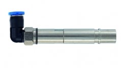 Pneumatic contact metall angled, with shut-off 4 mm
