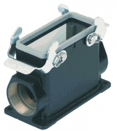 Han M 10B surface mounted housing, side entry, 2xM32, double locking lever, high construction