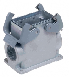 Han EMC/B 10B surface mounted housing, side entry, 2xM32, double locking lever, high construction