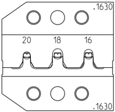 PEW12 Matrize for stamped size 16 contacts AWG 20-16