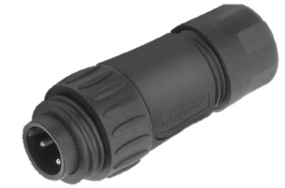 Amphenol ecomate Kabel-Stecker 3-polig + PE, schwarz