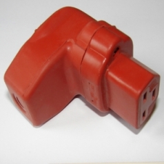 solid rubber appliance socket like VDE 0625 / IEC 60320 / C21, angled