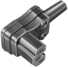 Winkel-Gertesteckdose nach VDE 0625, EN 60 320, C15A