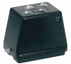 Han M 48B hood, top entry, 4xM25, single locking lever, high construction