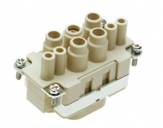 Han K 4/4 Buchseneinsatz, 10 - 22/0,14 - 2,5mm, Axialschraub/Kfigzugfeder, berhrungssicher