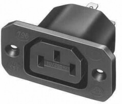 Thermoplast-Gerteeinbausteckdose nach VDE 0625, EN 60 320, C13