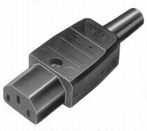 Thermoplastic-appliance socket like VDE 0625 / EN 60 320 / C13