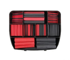 Assortment of heat-shrinkable tubes red / black