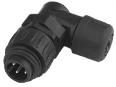 Amphenol ecomate Winkel-Kabel-Stecker 3-polig + PE, schwarz