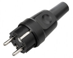 Vollgummi-Schutzkontakt-Stecker belgisch-franzsisches System