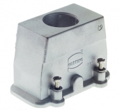 Han EMV 6B Tllengehuse, Schraubverriegelung, gerade, 1xM25