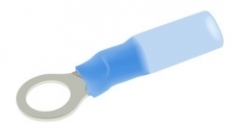 Ringkabelschuh mit Schrumpfschlauchisolation blau, M4, 1,5-2,5mm