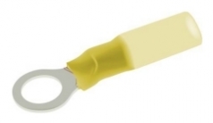 Ring Terminals with shrinking tube insulation yellow, M4, 4,0-6,0mm