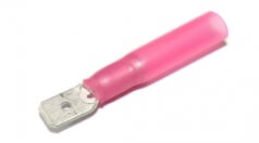 Flachstecker 6,3x0,8 mit Schrumpfschlauchisolation rot, 0,5-1,5mm