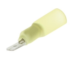 Male Disconnect 6.3x0.8, shrinking insulation sleeve, yellow, 4.0-6.0mm