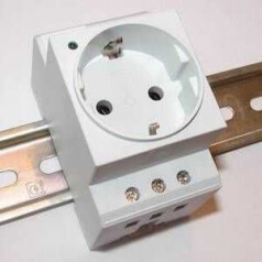 Cabinet socket outlet, German System, grey