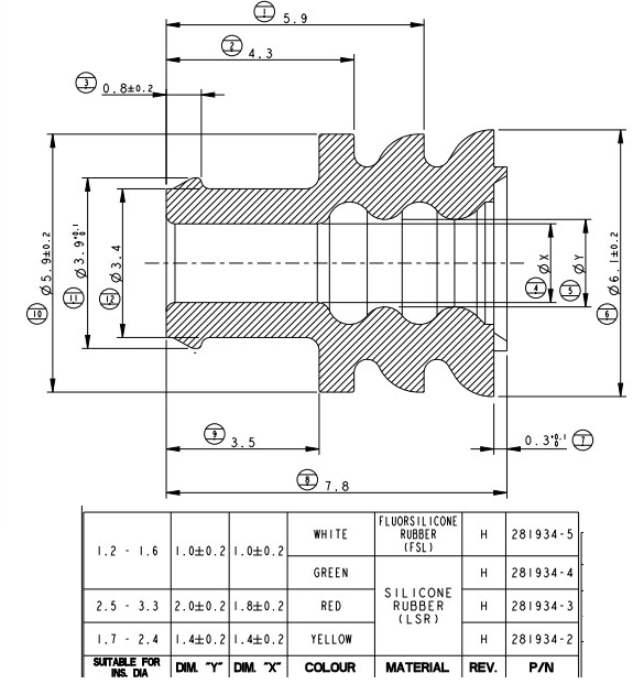 Autoelektrik24 - Superseal Seal Einzeladerdichtung Stecker Connector Stift  Buchse Gehäuse Steckverbinder