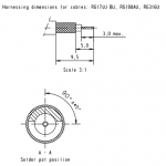 Han D-Sub solder contact, 75 Ω, RG 179 BU, 187 AU