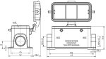 Han 16B Sockelgehuse mit Kunststoffkappe, seitlicher Kabeleingang, 2xM25, Querbgel (tllenseitig)