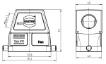 Han EMV 10B Tllengehuse, seitlicher Kabeleingang, 1xM25, Lngsbgel, hohe Bauform