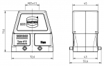 Han EMV/B 10B Tllengehuse, gerader Kabeleingang, 1xM25, Querbgel, hohe Bauform
