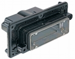 Han 24B HPR panel feed through housing, for mounting from inside, top entry, 1xM50, screw locking