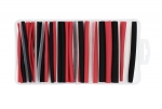 Assortment of heat-shrinkable tubes black / red / transparent (87 pieces)