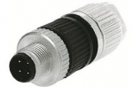 HARAX M12-L unschielded male connector straight 3 poles, A-coded