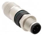 HARAX M12-L unshielded male connector straight 3 poles, A-coded
