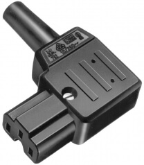 Winkel-Gertesteckdose nach VDE 0625, EN 60 320, C15A