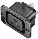 Thermoplast-Gerteeinbausteckdose nach VDE 0625, EN 60 320, C19