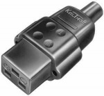 Vollgummi-Gertesteckdose nach VDE 0625, EN 60 320, C19