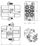 Han Q 4/2 Buchseneinsatz Axialschraub- (4-10mm) / Quick Lock Anschluss (0,25-1,5mm)