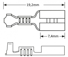 Flachsteckhlse 6,3x0,8mm, 4,0-6,0mm, mit Rastzunge, verzinnt