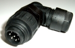 Amphenol ecomate Winkel-Kabel-Stecker 6-polig + PE, schwarz