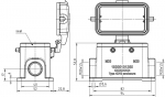 Han 10B Sockelgehuse mit Kunststoffkappe, seitlicher Kabeleingang, 2 x M20, Querbgel (tllenseitig)