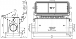 Han 24B Sockelgehuse mit Kunststoffkappe, seitlicher Kabeleingang, 2xM25, Lngsbgel